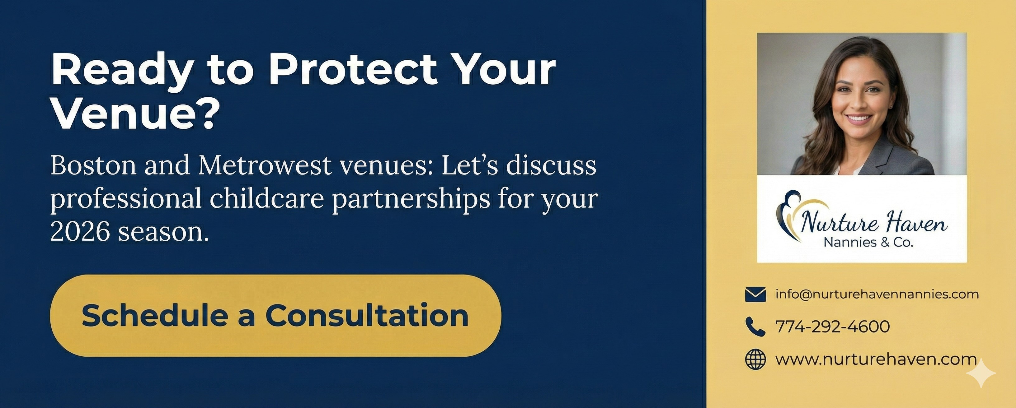 Ready to Protect Your Venue? Schedule a consultation with Nurture Haven for professional childcare partnerships